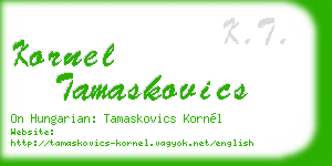kornel tamaskovics business card